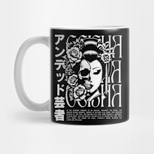 Undead Geisha Design: Gothic Japanese Art - Haunting Geisha Graphic Mug